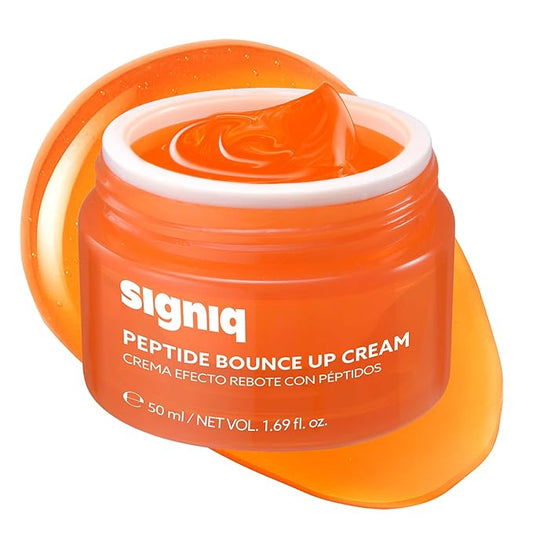 signiq Peptide Bounce Up Cream, Plumping Syrup Formula with 1% Peptide, Hydrating & Firming Face Moisturizer for Dewy and Glow Skin, Korean Skincare (50ml, 1.69 fl.oz.)