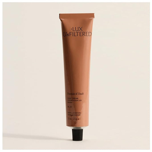 + Lux Unfiltered N°24 Fountain of Youth Age Defying Hand Cream for Women & Men - Moisturizing Hand Cream for Dry Cracked Hands - Lightweight & Fast-Absorbing - Vegan & Cruelty Free - Vanilla Caviar