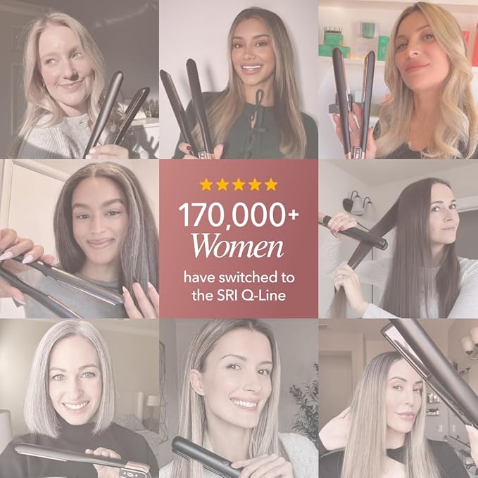 SRILabs StyleQ Flat Iron Hair Straightener Styler - GraphFlow Techonology, Negative Ions, Infrared Light Therapy, 12 Heat Settings for Straight, Smooth, Waves and Curls: All Hair Types