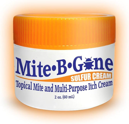 Human Mite Treatment Cream 2oz | Max-Strength 10x Sulfur Cream for Skin Mites, Bites, & Itching | Child & Adult Safe | Fast Relief for All Skin Types by Mite-Be-Gone