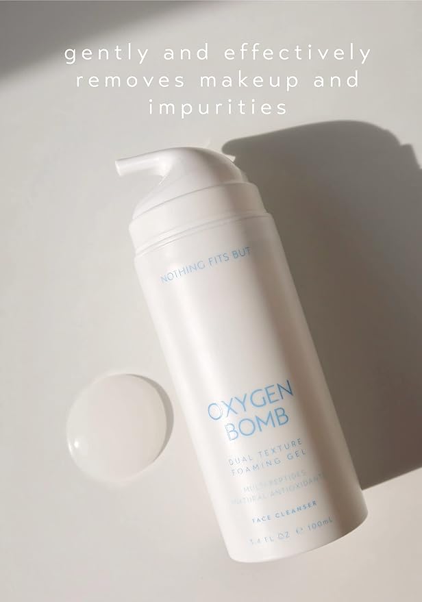 NOTHING FITS BUT Oxygen Bomb, Dual Texture Pore Purifying Foaming Gel Facial Mask & Cleanser, 3.4 Fl Oz (100 ml)