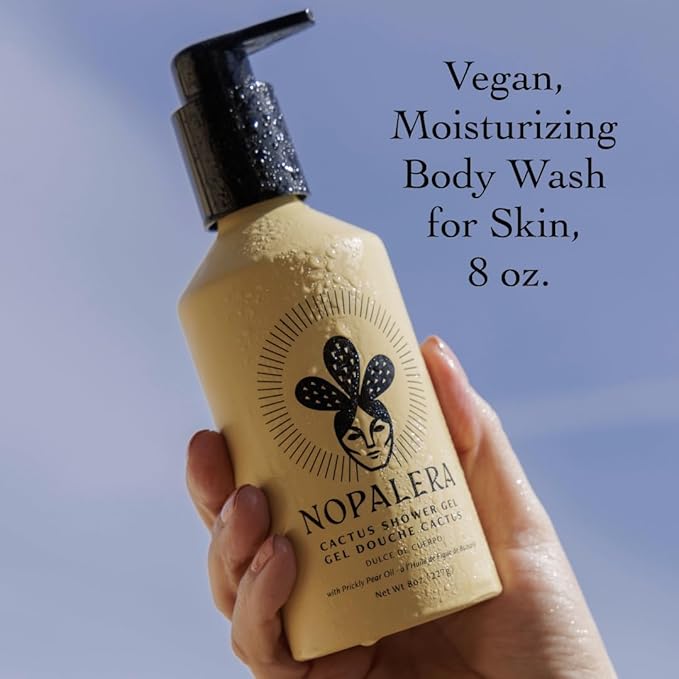 Nopalera Dulce de Cuerpo Shower Gel with Prickly Pear Oil and Blue Agave - Amber, Citrus, and Warm Vanilla Fragrance, Vegan, Moisturizing Body Wash for Skin, 8 oz.