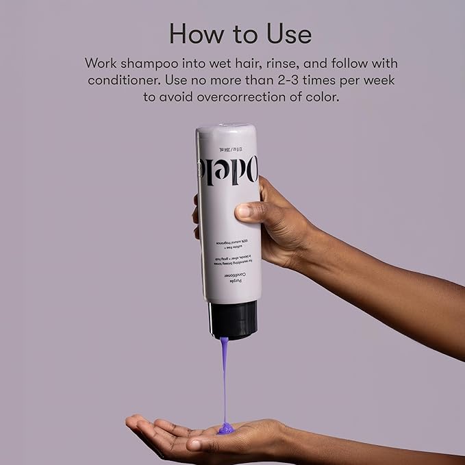 Odele Sulfate-Free Purple Shampoo & Conditioner Gift Set for Neutralizing Brassy Tones in Blonde, Silver + Gray Hair, 13 Fl Oz Each (2-Pack)