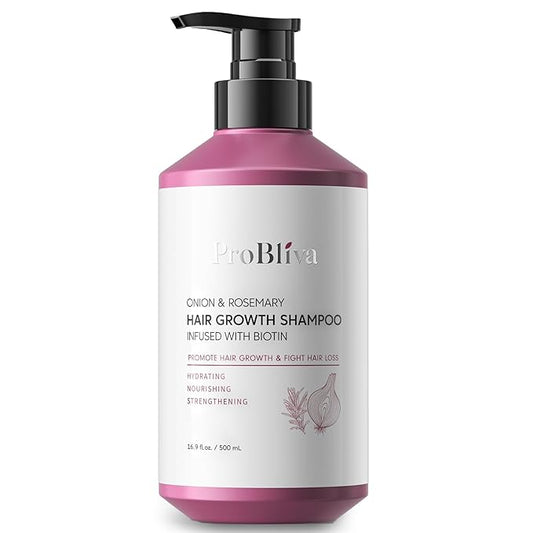 Onion & Biotin Hair Growth Shampoo: Rosemary Infused Shampoo for Hair Loss and Thinning Hair - Promotes Healthier, Thicker and Stronger Hair for Women and Men