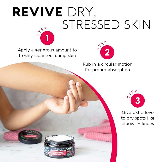 Nature's Beauty Elderberry Eucalyptus Stress Relief Body Butter Multi-Pack - Luxury Moisturizer, Unwind + Restore Your Skin, Made w/Shea Butter, Avocado + Sweet Almond Oil, 6.7 oz (2 Pack)