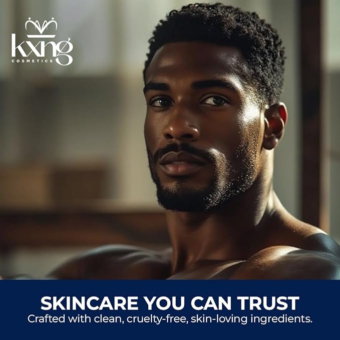 KXNG Cosmetics Organic Shea Body Butter Cream – 4oz | Mens Body Butter for Black Men & Women with Shea, Cocoa, Mango & Coconut Oil | Deep Hydrating Cream for Dry Skin, Hands & Feet