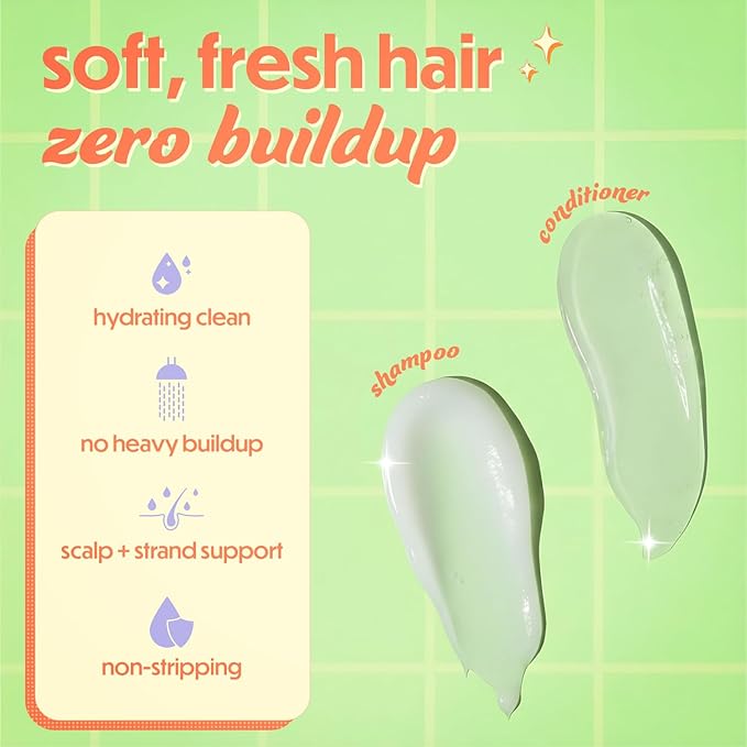 The Hair Toss Men & Women Shampoo And Conditioner Set 13.5floz/7floz - Mint - Formulated 4.5pH Moisturizing Paraben and Sulfate Free Shampoo and Conditioner Set, Hair Care Sets