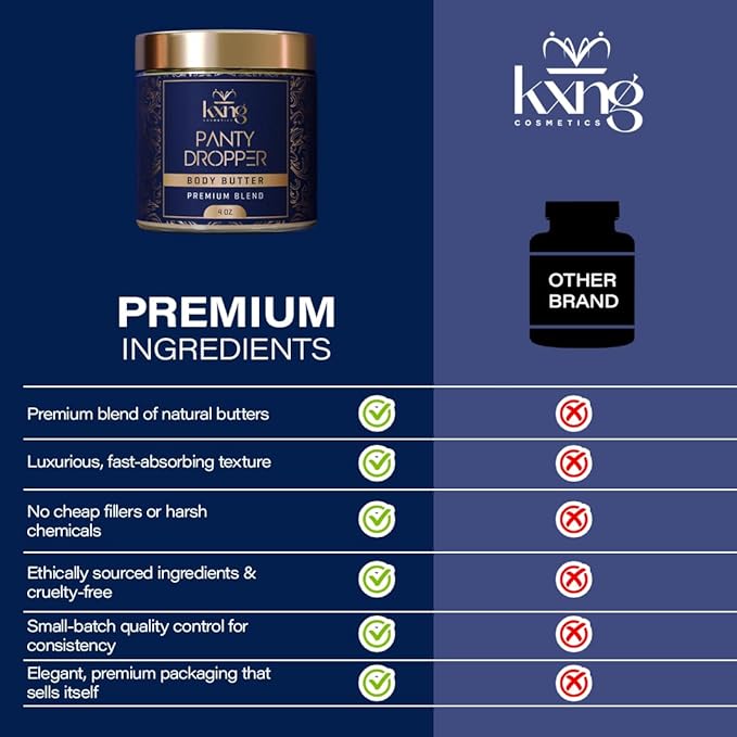 KXNG Cosmetics Organic Shea Body Butter Cream – 4oz | Mens Body Butter for Black Men & Women with Shea, Cocoa, Mango & Coconut Oil | Deep Hydrating Cream for Dry Skin, Hands & Feet