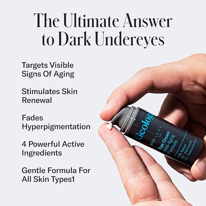 Geologie Sensitive Skincare Set for Men & Women | 3-Month Gentle & Effective Daily Skin Routine | Acne, Oily Skin, Dark Spots | Face Wash 2-Pack, Retinol Face Cream, SPF15 Moisturizer & Eye Cream