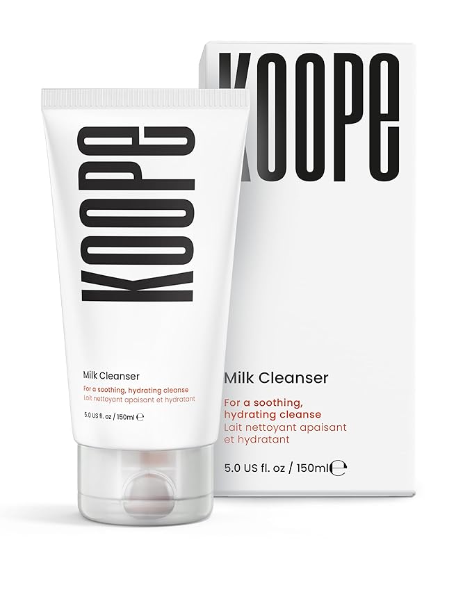 Koope Milk Face Wash, Cleanser For All Skin Types, Ultra-Creamy, Makeup Remover, with Centella, Aloe, Amino Acids and Grape Seed Oil. Free from Parabens, Sulphates & Fragrances, Vegan, 5.0 FL OZ