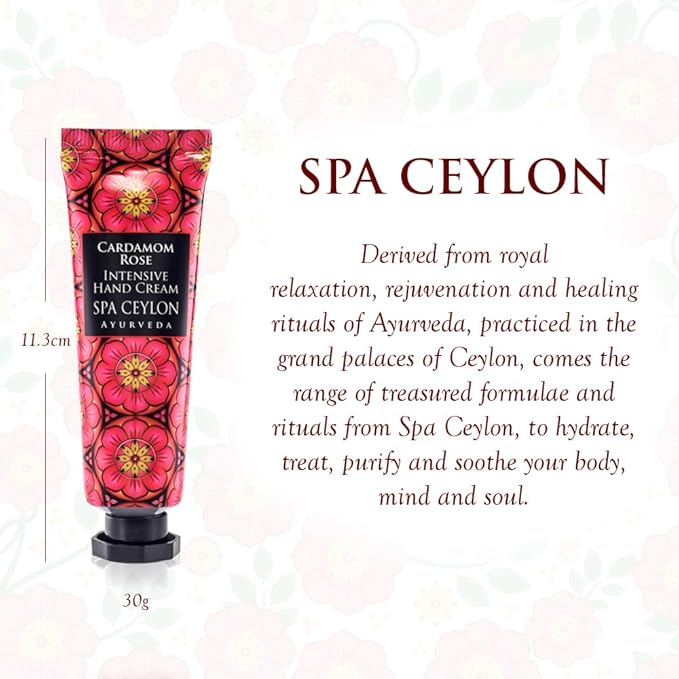 SPA CEYLON CARDAMOM ROSE Intensive Hand Cream | Revitalizing | Vitamin-Rich | 100% Vegetarian | Suitable for all skin types