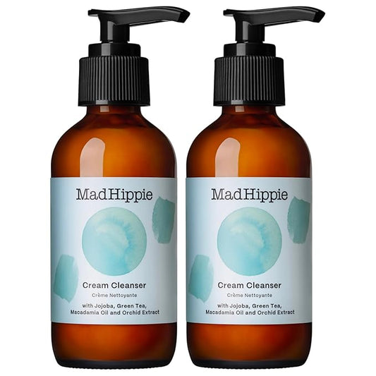 Mad Hippie Cream Cleanser 2-Pack – Gentle Formula with Hyaluronic Acid, Jojoba Oil & Green Tea, Skin Barrier Protection, 4 Oz Ea