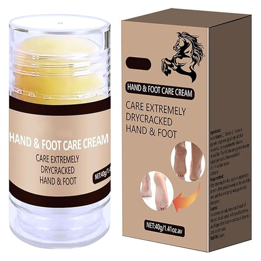 Foot Cream for Dry Cracked Heels and Feet, Horse Oil Foot Balm Repair Cream for Knees Elbows Hands Hydrate & Nourish Foot Care for Calluses Softens Skin Exfoliates Dead Skin Women and Men 1.41oz