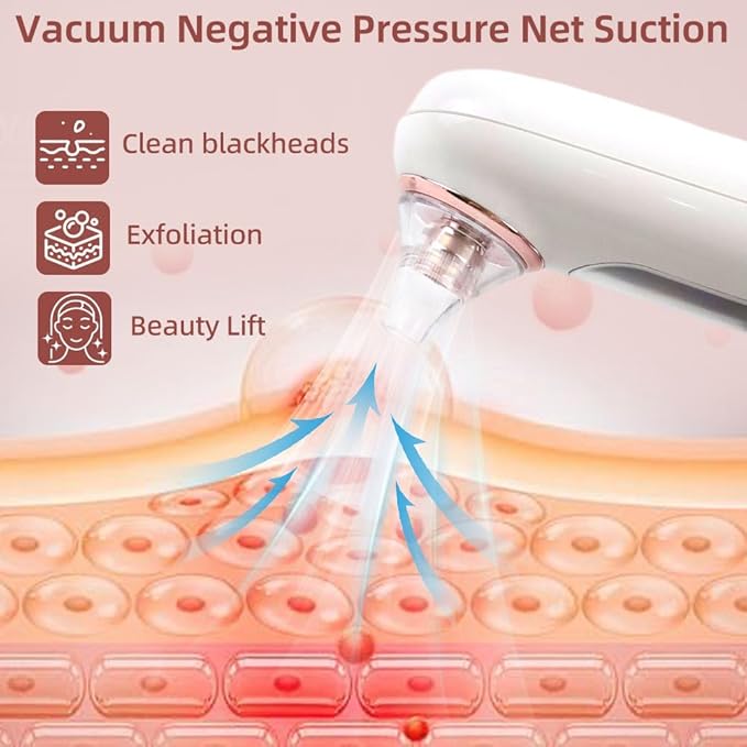5-Speed Blackhead Remover Vacuum, Wireless Charging Nose Pore Extractor with 4 Removable Heads,Facial Vacuum Pore Cleaner,30-Second Keratin Softening, Hypoallergenic Deep Cleansing