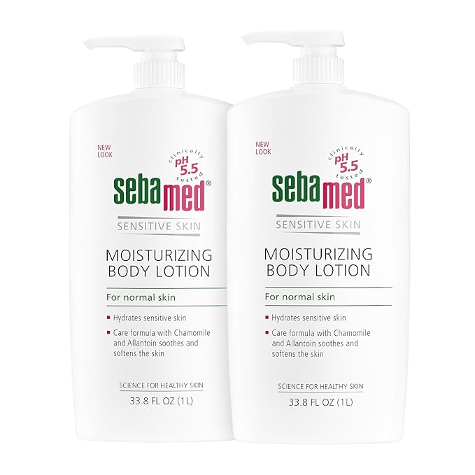 SEBAMED Moisturizing Body Lotion pH 5.5 for Sensitive Skin Dermatologist Recommended Paraben-Free Moisturizer 33.8 Fluid oz (1 Liter) Pack of 2