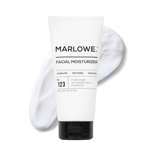 MARLOWE. No.123 Men’s Facial Moisturizer, Lightweight Daily Lotion with Aloe Vera & Green Tea for Soft, Hydrated Skin, Fresh Aloe Citron Scent, Holiday Grooming Gift for Men, 6 fl oz