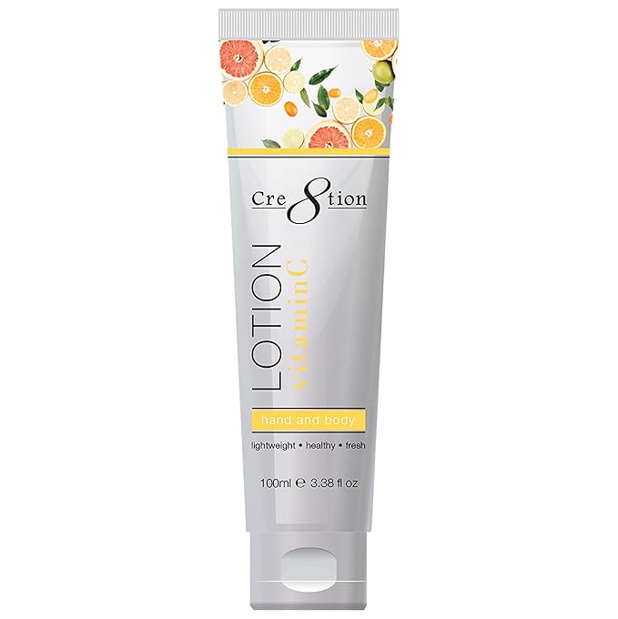 Cre8tion Spa Vitamin C Hand & Body Lotion, Luxurious Lightweight Moisturizer for Silky, Smooth Skin, 3.3 Fl Oz