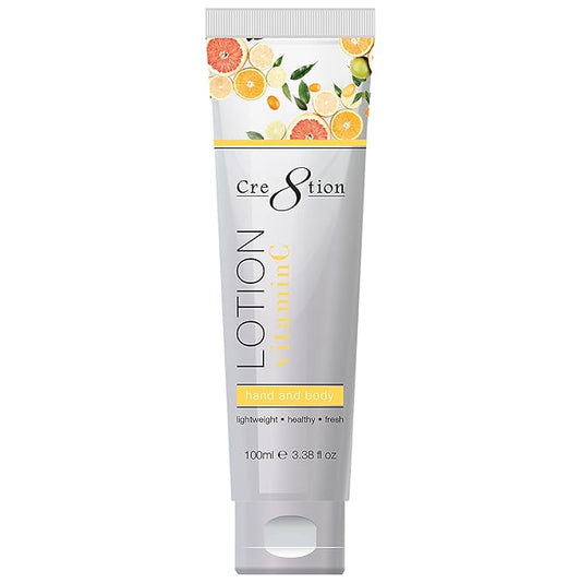 Cre8tion Spa Vitamin C Hand & Body Lotion, Luxurious Lightweight Moisturizer for Silky, Smooth Skin, 3.3 Fl Oz