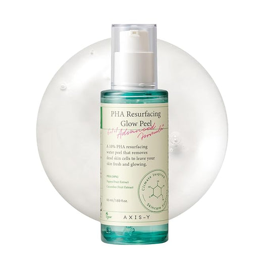 AXIS-Y PHA Resurfacing Glow Peel - 10% PHA Fruit Extract Mild Peeling Gel Exfoliator Pore Minimizer for Face - Vegan Korean Skin Care Glass Skin Face Peel - 1.69 fl. oz.