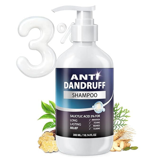 Anti Dandruff Shampoo for Men with 3% Salicylic Acid – Deep Clean & Soothing Scalp Refresh for Oily & Itchy Scalp, Sulfate Free with Tea Tree & Menthol, 10.14 fl oz