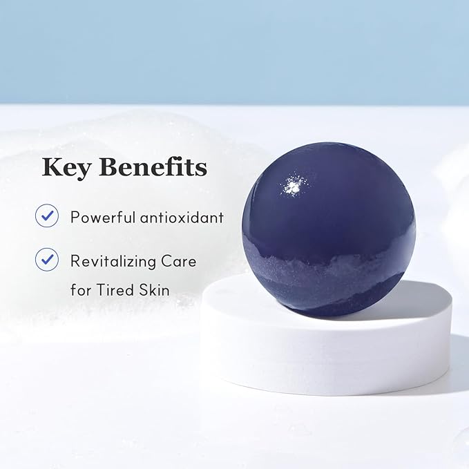 ONGREDIENTS Butterfly Pea Cleansing Ball, Face Soap Bar, Jelly Ball Cleanser, 3.8 Ounce