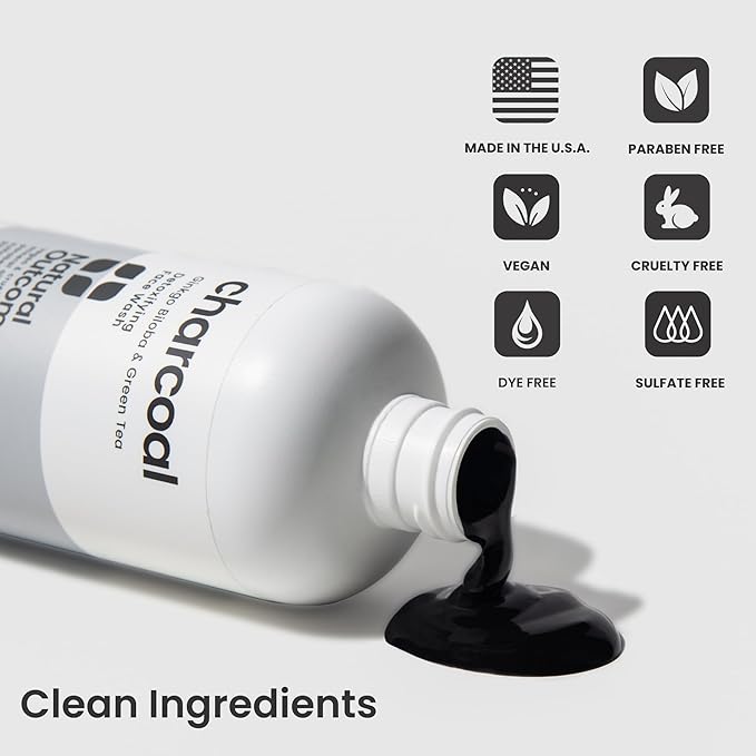 natural outcome Charcoal Face Wash | Daily Detoxifying Charcoal Cleanser for Acne | Deep Pore Cleanser Hydrates & Purifies Skin with Green Tea, Aloe Vera, & Ginkgo Biloba | For Men & Women | 8 oz