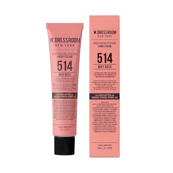 W.Dressroom Moisturizing Hand Cream for Dry Hands, Non-Greasy, Quick-Absorbing Korean Hand Lotion, Travel Size 1.69 fl oz (50 ml), No.514 May Rose Shop Scent