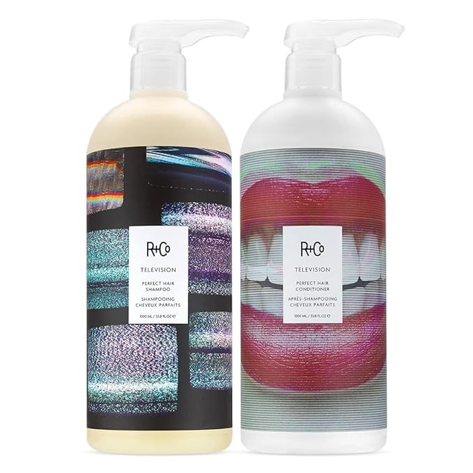 R+Co Television Perfect Hair Shampoo & Conditioner Set | Smooths, Adds Shine & Volume | Vegan + Cruelty-Free | 33.8oz (Pack of 2)