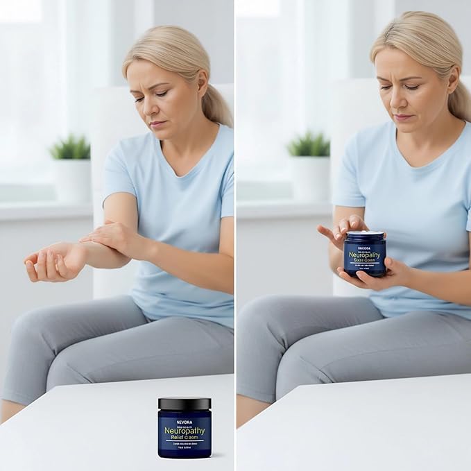 Nevora Neuropathy Relief Cream – Gentle, Fast-Absorbing Moisturizing Cream for Feet, Legs & Hands with Ravensara & Aloe Vera, Vegan & Non-Greasy (4.23 oz) (1PCS, 4.23 OZ)