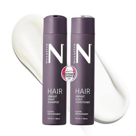 NULASTIN Shampoo + Conditioner Duo - Vibrant Scalp Shampoo (10 Fl Oz) & Vibrant Scalp Hair Conditioner (10 Fl Oz) for Fine Hair - Gift Set for Voluminous Hair - Color‑Safe, Vegan (2 Count)