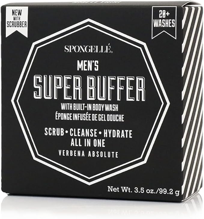 Spongelle Men's Super Buffer Built-In Body Wash (Verbena Absolute)