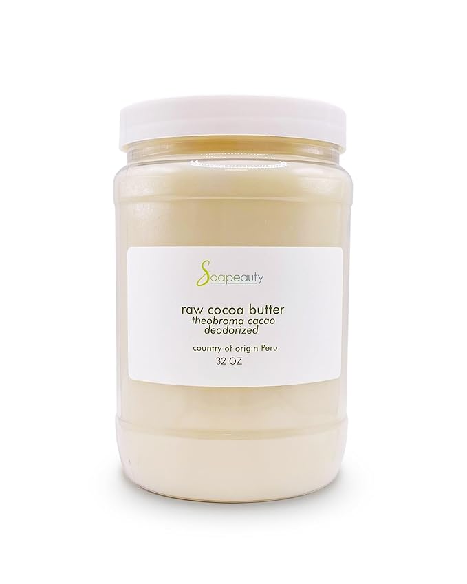 Soapeauty Cocoa Butter Raw Refined Deodorized 100% pure natural | Body, Hair & DIY Recipes, Lip Balms, Lotions, Creams, Stretch Marks | Non GMO, No Preservatives, Vegan | 32 oz/2 Pounds