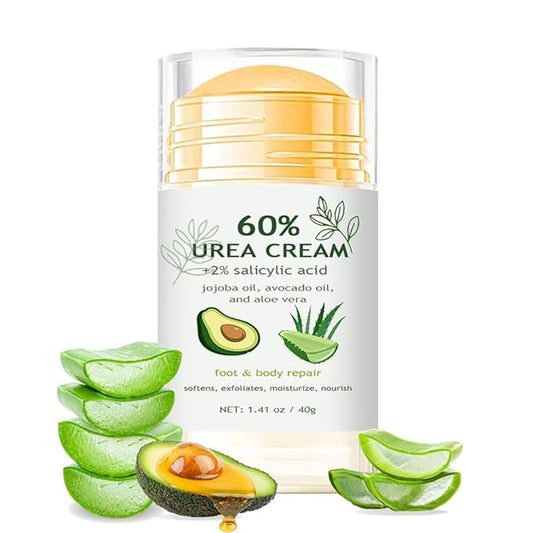 60% Urea Cream Stick plus 2% Salicylic Acid for Feet Maximum Strength - Foot & Hand Repair Balm for Extremely Dry Skin, Moisturizes Cracked Heels, Knee, Elbow and Hand, Callus Remover & Skin Soften