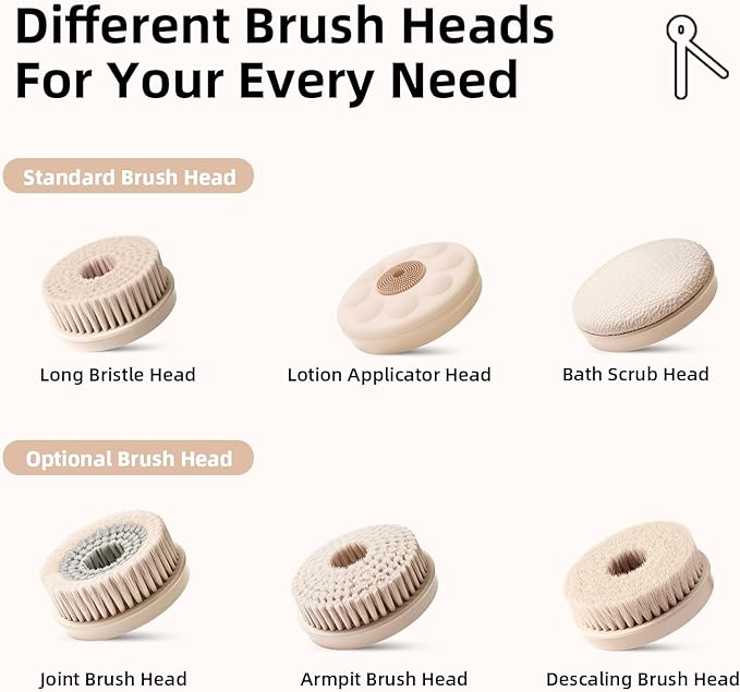 Electric Body Brush Bath Brush Head - Bath Scrub Head, Chrysanth Pink, Only Suitable for Oh,XIYU. XY1 Electric Bath Brush