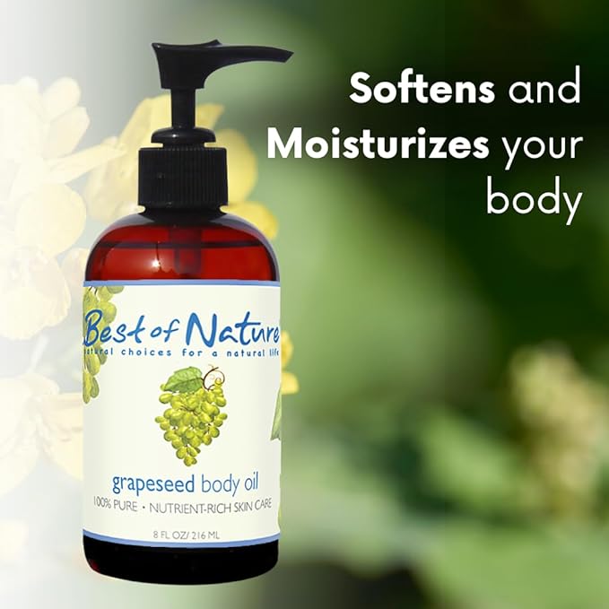 Best of Nature 100% Pure Grapeseed Oil - Unscented, Lightweight, Non-Greasy Moisturizer for Hair, Skin, Face & Aromatherapy, Carrier Oil for Essential Oils, 5 Gallon Pail (640 fl oz)
