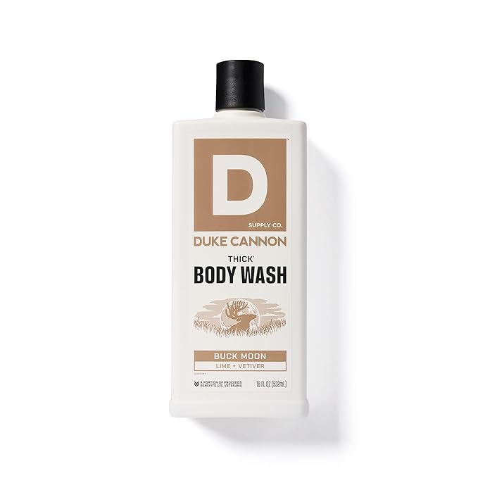 Duke Cannon Thick High Viscosity Body Wash - Buck Moon, 17.5 oz, Vetiver & Oakmoss Scent, Mineral Enriched, Paraben & Sulfate Free (3 Pack)