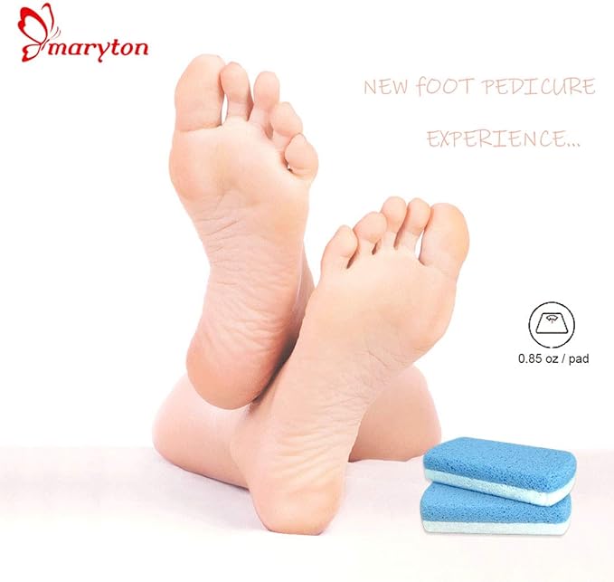 Maryton Glass Pumice Stone for Feet, Callus Remover and Foot Scrubber & Pedicure Exfoliator Tool Pack of 2