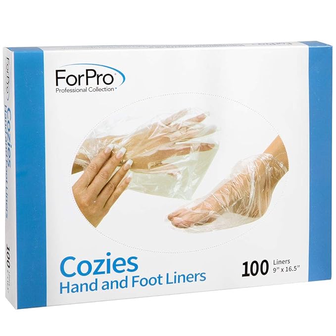 ForPro Professional Collection Cozies Hand and Foot Liners, Paraffin, Heated Mitts, Hand/Foot Treatments, 9” W x 16.5” L, 100-Count