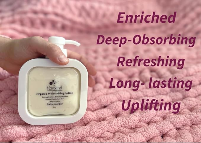 Organic Baby Powder Scented Cocoa, Kokum & Shea Butters Rich Body Lotion With Hyaluronic Acid & Vitamin E