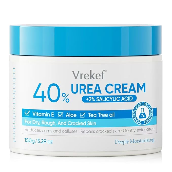 Urea Cream 40% Plus Salicylic Acid 2%, Urea Cream 40 Percent for Feet Maximum Strength, Foot Cream for Dry Heels Cracked