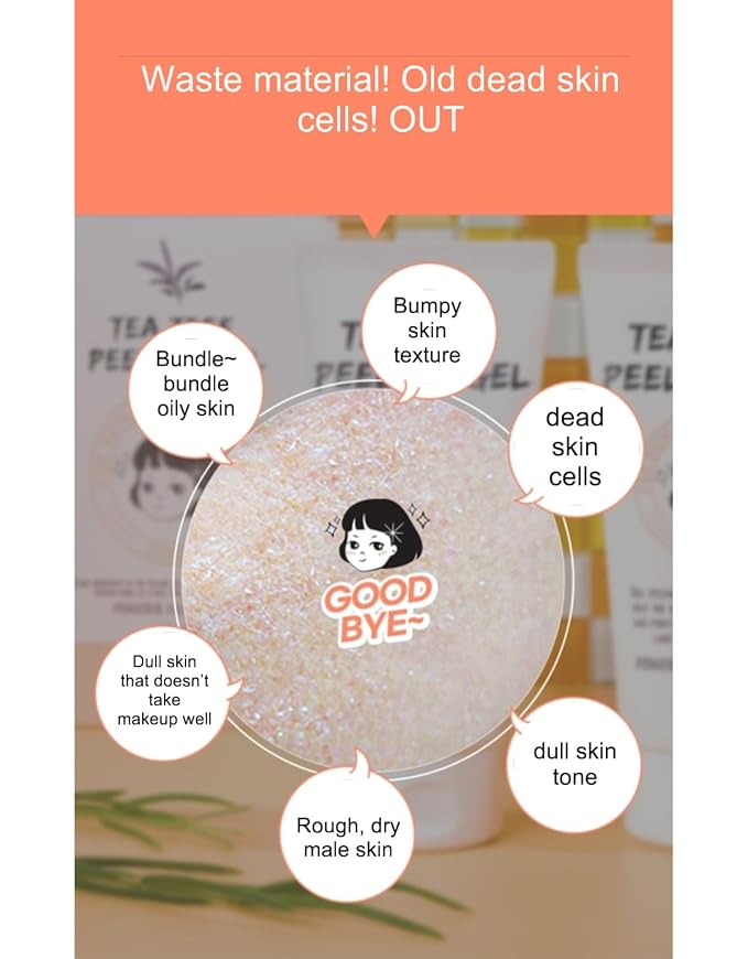 ROKKISS Tea Tree Peeling Gel (4.1fl oz) - Gentle Exfoliating Gel for Face & Body with Natural Cellulose, Remove Impurities for Smooth Skin, Korean Skin Care. Cica, Licorice & Aloe Vera Extracts.