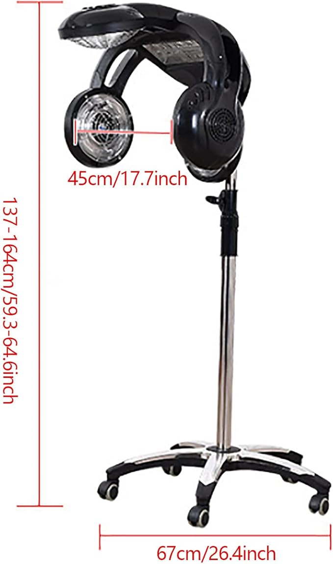 Hair Dryer, Multifunctional Salon Hair Dryer, Freestanding Hair Salon Steamer Hair Color Processor, 1.4KW 110V, Black