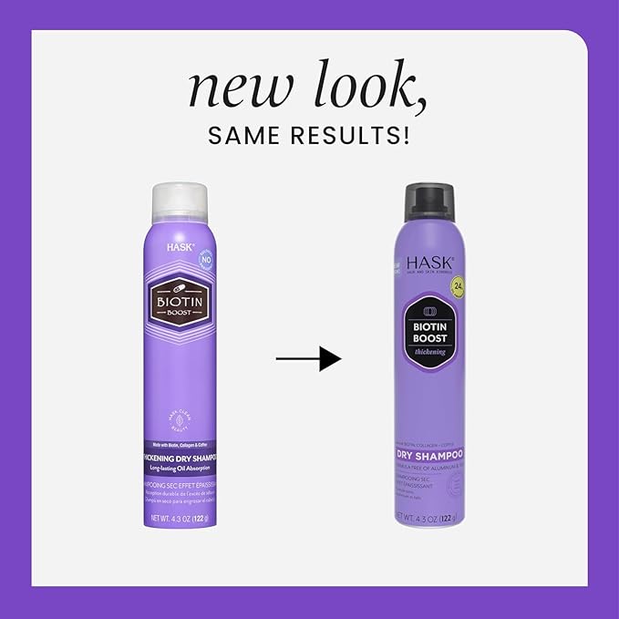 HASK Biotin Boost Thickening Dry Shampoo Duo (4.3oz-Qty 2) & Argan Oil Repairing Deep Conditioner Packette, Aluminum-Free, Sulfate-Free, Paraben-Free, Color Safe, for All Hair Types