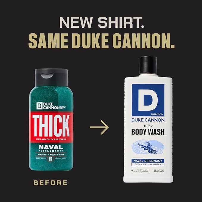 Duke Cannon Supply Co. THICK High-Viscosity Body Wash for Men THICK IN A BOX Variety 4 Pack - Premium Ingredients, Plant-Based Thickeners, Superior Lather, Natural Exfoliate, 17.5 Fl Oz (4 Pack)