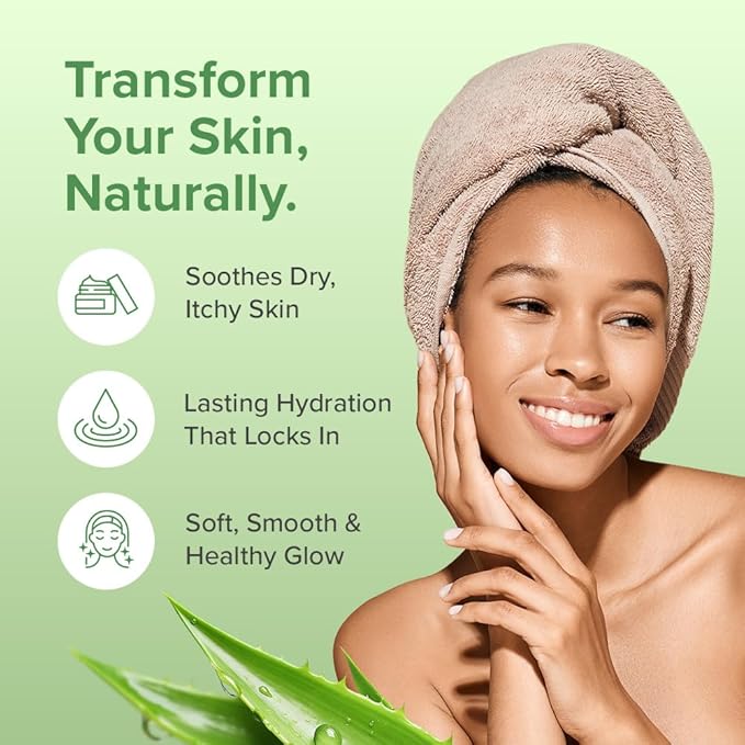Aloe Infusion Aloe Vera Face & Body Cream – Natural Moisturizer for Dry, Sensitive & Irritated Skin – Hydrating, Non-Greasy Lotion with Shea Butter & Manuka Honey – After-Sun Care & Eczema Cream