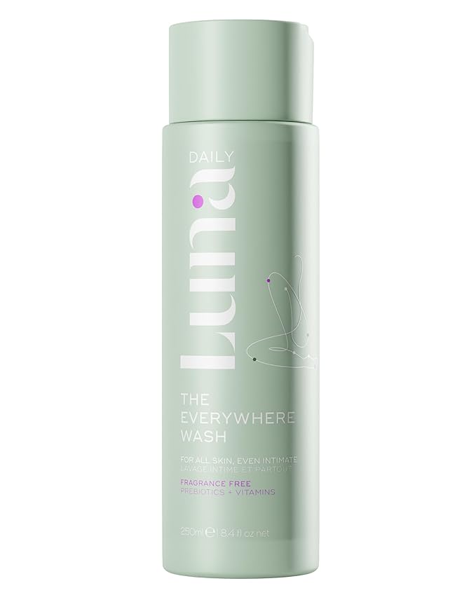 Luna Daily Fragrance-Free Feminine Wash, Unscented | pH-Balanced Body Wash for Sensitive Skin | Hydrating & Moisturizing Cleanser for Dry Skin | Gentle & Pregnancy-Safe, 250ml