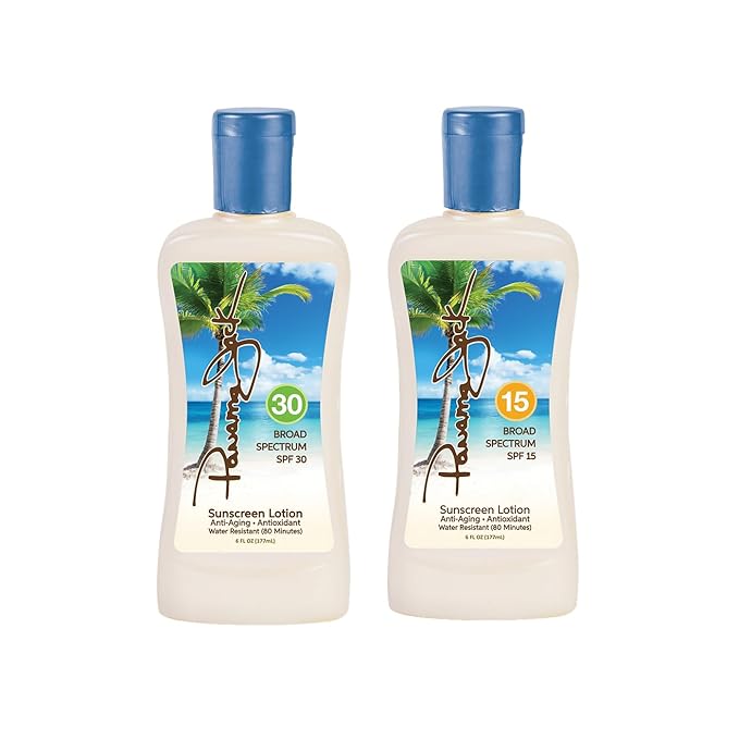 Panama Jack Daily Defense Duo - Travel Sunscreen Lotion SPF 15 & 30 Suntan Sun Care Pack