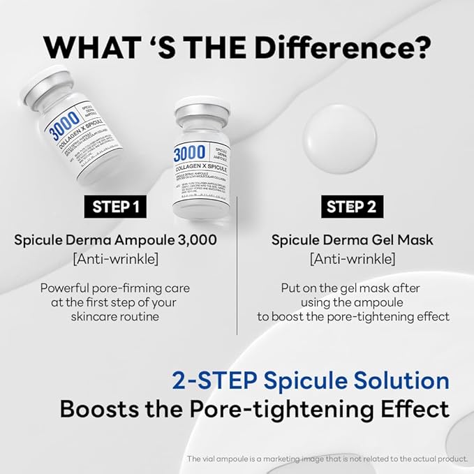 Mediheal Collagen Spicule 3000ppm Intensive Serum – Micro Needle Serum for Pore Care, Soothing & Skin Texture Improvement, 2-Step Pore Care Set,Collagen Spicule Ampoule and Gel Mask Set,4 pcs