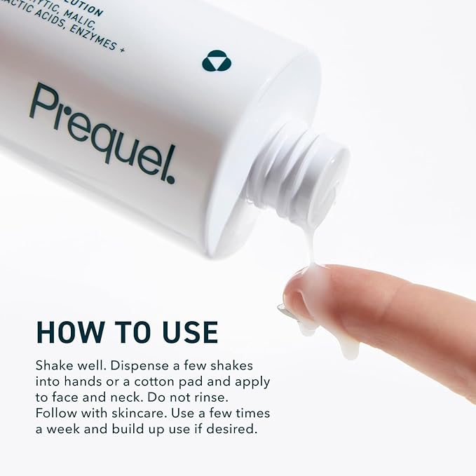 Prequel Skin Multi-Acid Milk Peel, Professional Exfoliating Solution. 15% Glycolic Acid Face Peel with Lactic Acid and Enzymes. Hydrating Chemical Exfoliant. Clinical Strength Formula, 7.6oz Bottle.