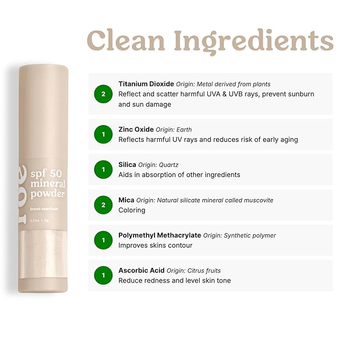 Roe Wellness- Kids SPF 50 Brush On Mineral Sunscreen Powder EWG, Reef-Friendly, Easy to Apply for Kids, Babies & Parents
